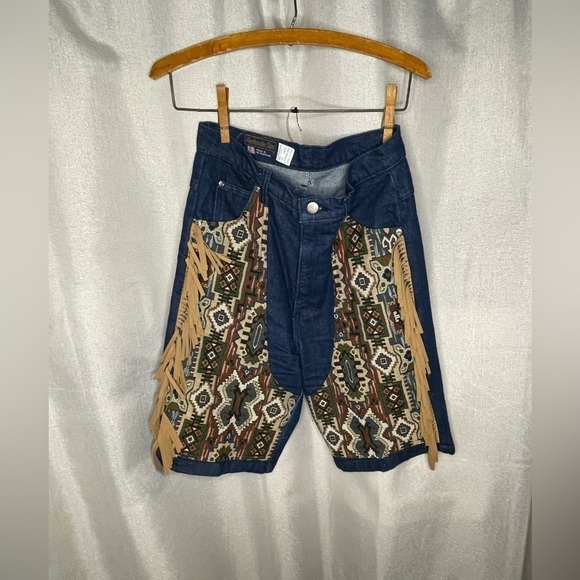 PANHANDLE SLIM HIGH RISE EXTRA STRETCH FRINGE DENIM SHORTS 11/12​​​​​​​​​​
